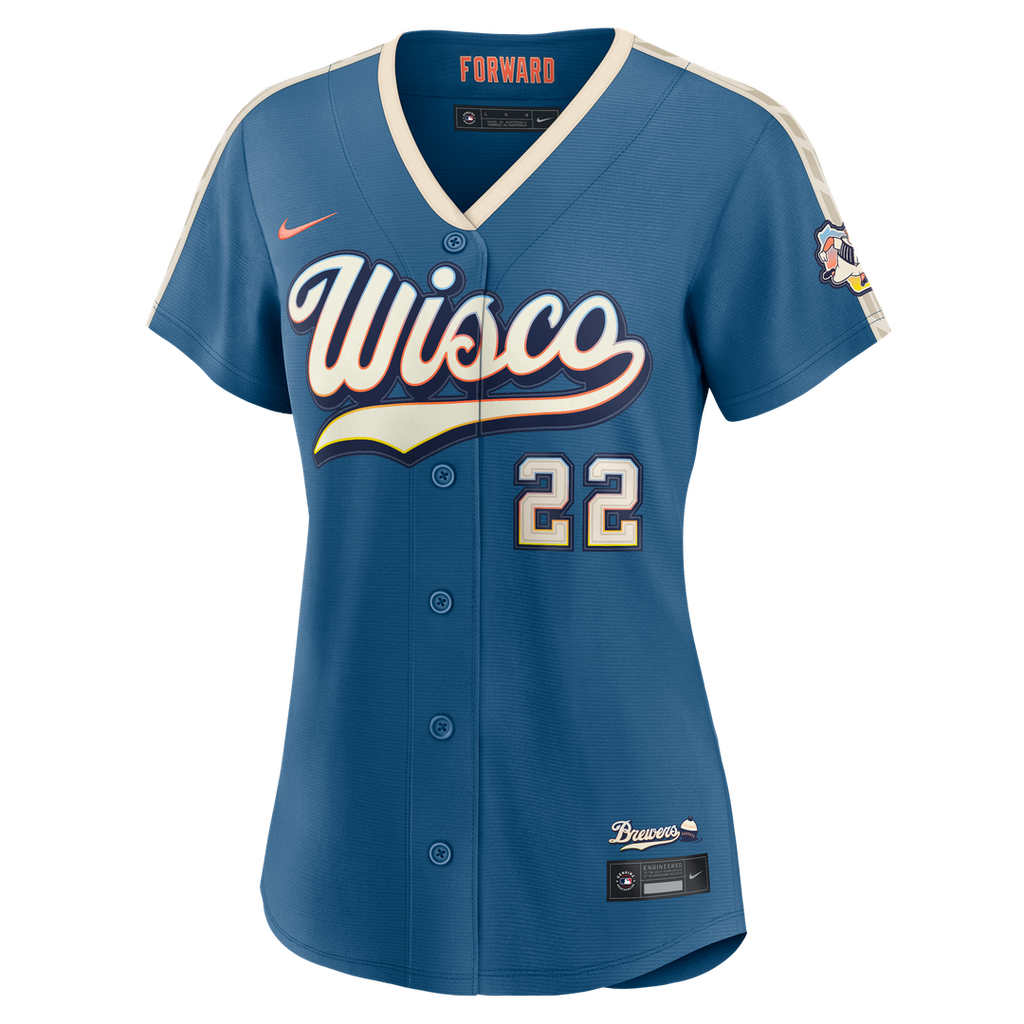 Christian Yelich Milwaukee Brewers Nike Women's 2026 City Connect Stadium Jersey - Mineral Blue