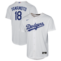 Yoshinobu Yamamoto Los Angeles Dodgers Nike Youth Home Baseline Jersey - White