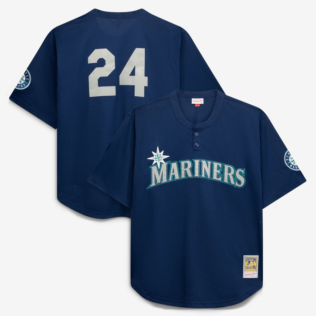 Seattle Mariners Mitchell & Ness Big & Tall Cooperstown Collection Mesh Batting Practice Jersey - Navy
